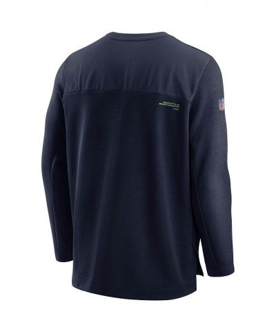 Men's College Navy Seattle Seahawks Sideline Half-Zip UV Performance Jacket $47.00 Jackets