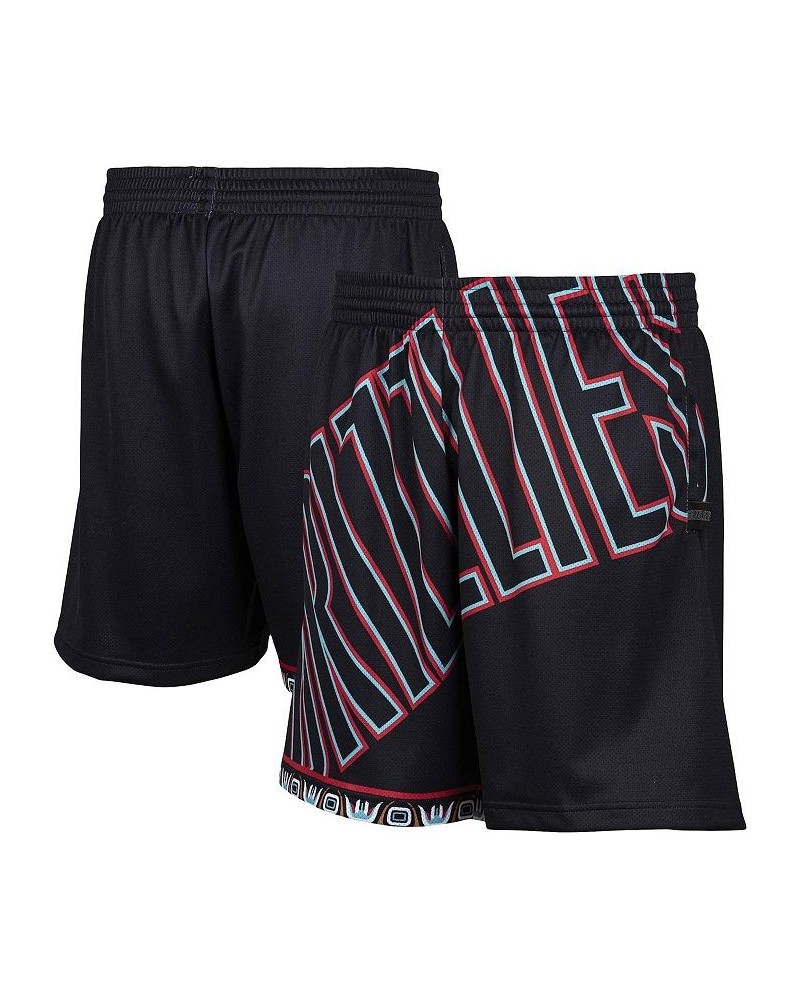 Men's Black Vancouver Grizzlies Hardwood Classics Big Face 2.0 Shorts $43.99 Shorts