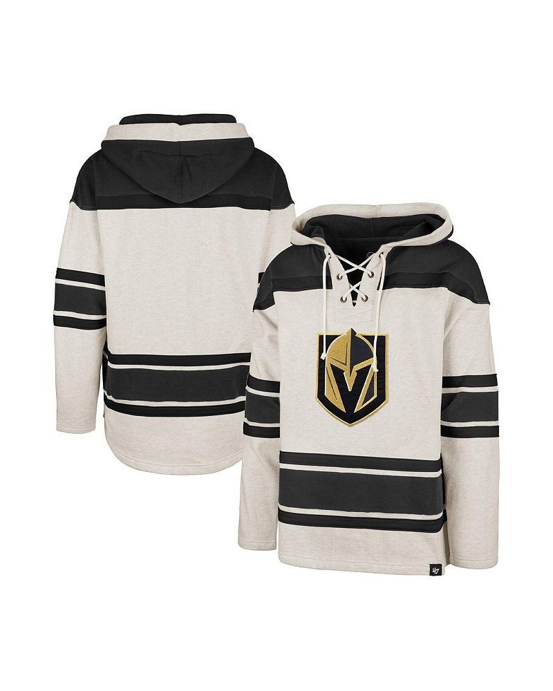 Men's Oatmeal Vegas Golden Knights Rockaway Lace-Up Pullover Hoodie $41.07 Sweatshirt