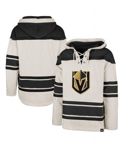 Men's Oatmeal Vegas Golden Knights Rockaway Lace-Up Pullover Hoodie $41.07 Sweatshirt