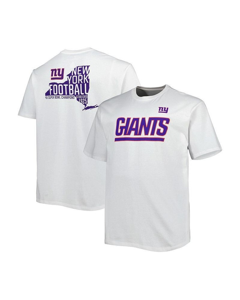 Men's Branded White New York Giants Big and Tall Hometown Collection Hot Shot T-shirt $25.19 T-Shirts