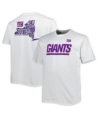 Men's Branded White New York Giants Big and Tall Hometown Collection Hot Shot T-shirt $25.19 T-Shirts