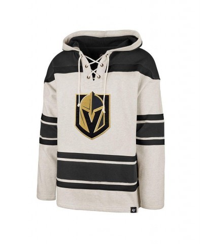 Men's Oatmeal Vegas Golden Knights Rockaway Lace-Up Pullover Hoodie $41.07 Sweatshirt