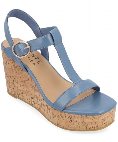 Women's Matildaa Platform Wedge Sandals Blue $53.90 Shoes