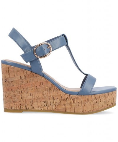 Women's Matildaa Platform Wedge Sandals Blue $53.90 Shoes