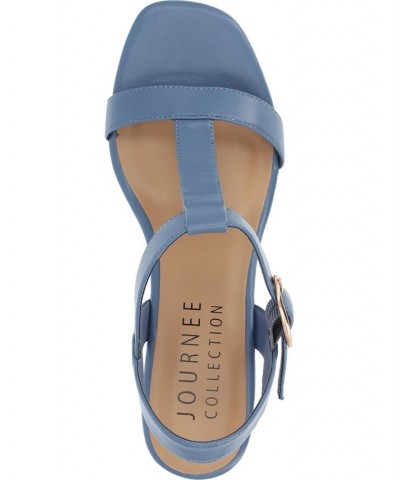 Women's Matildaa Platform Wedge Sandals Blue $53.90 Shoes