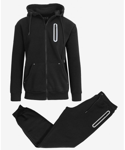 Men's Slim Fit Fleece-Lined Reflective Design Hoodie and Jogger Pants, 2 Piece Set PD01 $33.00 Pants