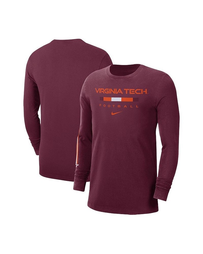 Men's Maroon Virginia Tech Hokies Word Long Sleeve T-shirt $24.74 T-Shirts