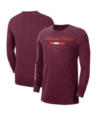 Men's Maroon Virginia Tech Hokies Word Long Sleeve T-shirt $24.74 T-Shirts