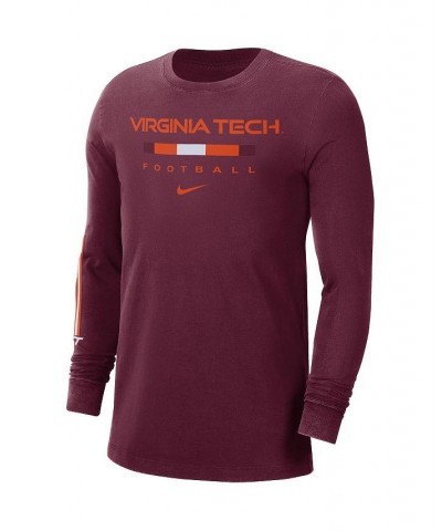 Men's Maroon Virginia Tech Hokies Word Long Sleeve T-shirt $24.74 T-Shirts