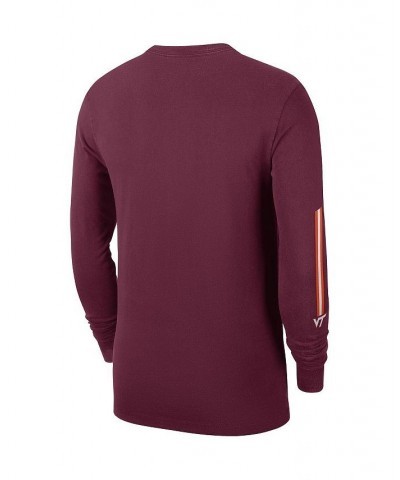 Men's Maroon Virginia Tech Hokies Word Long Sleeve T-shirt $24.74 T-Shirts