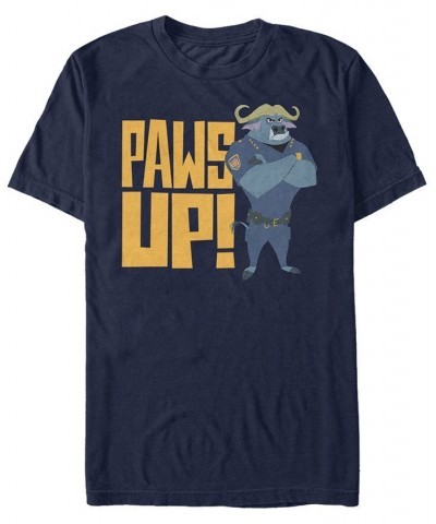 Disney Pixar Men's Zootopia Chef Bogo Paws Up Short Sleeve T-Shirt Blue $20.64 T-Shirts