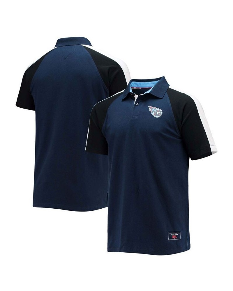 Men's Navy and White Tennessee Titans Holden Raglan Polo Shirt $26.66 Polo Shirts