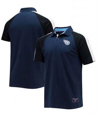 Men's Navy and White Tennessee Titans Holden Raglan Polo Shirt $26.66 Polo Shirts