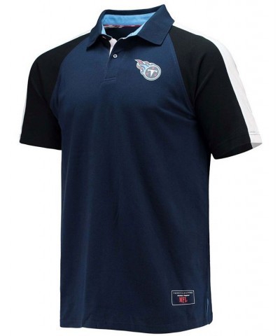 Men's Navy and White Tennessee Titans Holden Raglan Polo Shirt $26.66 Polo Shirts