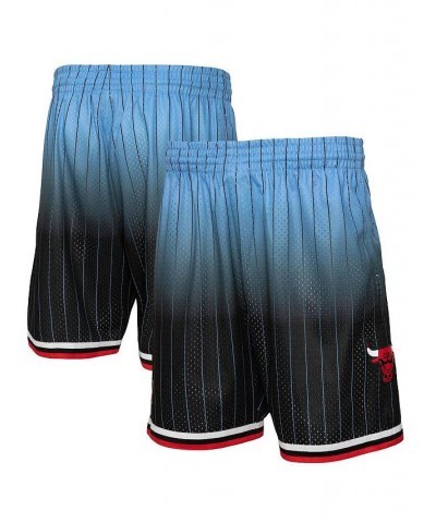 Men's Black and Light Blue Chicago Bulls 1995/96 Hardwood Classics Fadeaway Reload 3.0 Swingman Shorts $36.00 Shorts