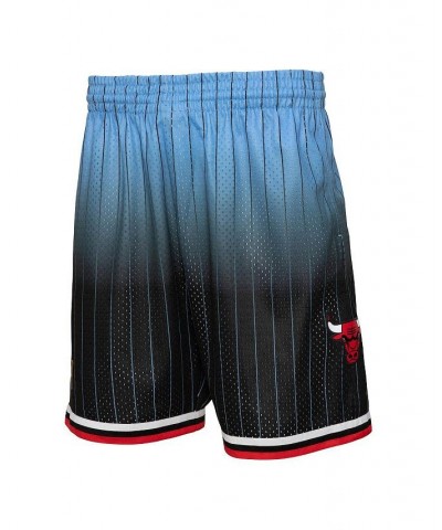 Men's Black and Light Blue Chicago Bulls 1995/96 Hardwood Classics Fadeaway Reload 3.0 Swingman Shorts $36.00 Shorts