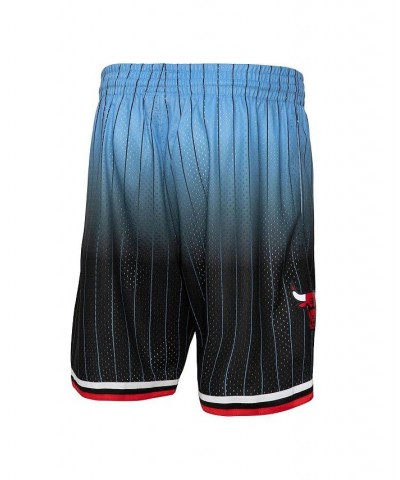 Men's Black and Light Blue Chicago Bulls 1995/96 Hardwood Classics Fadeaway Reload 3.0 Swingman Shorts $36.00 Shorts