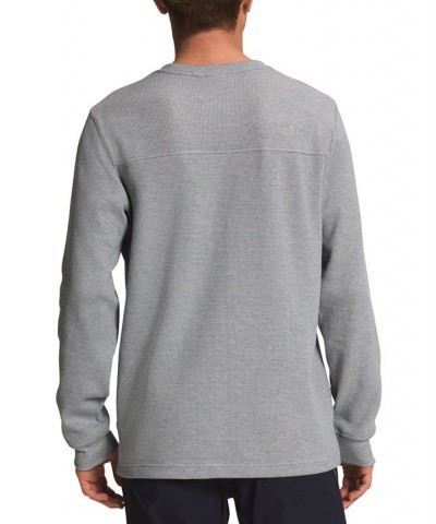 Men's Waffle Henley Shirt Gray $20.68 Sweatshirt