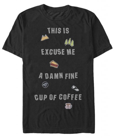 Twin Peaks Men's Excuse Me Short Sleeve T-Shirt Black $19.24 T-Shirts