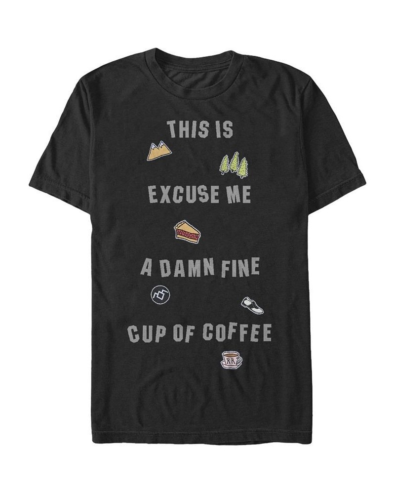 Twin Peaks Men's Excuse Me Short Sleeve T-Shirt Black $19.24 T-Shirts