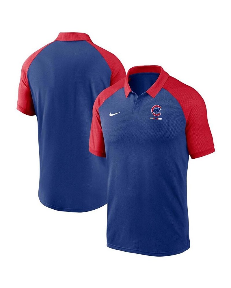 Men's Royal Chicago Cubs Legacy Tri-Blend Raglan Performance Polo Shirt $42.39 Polo Shirts