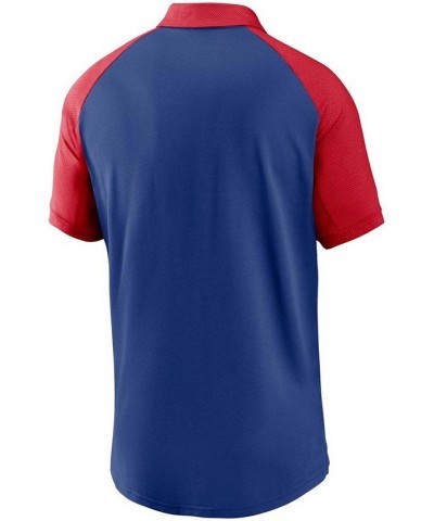 Men's Royal Chicago Cubs Legacy Tri-Blend Raglan Performance Polo Shirt $42.39 Polo Shirts