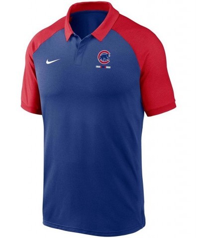 Men's Royal Chicago Cubs Legacy Tri-Blend Raglan Performance Polo Shirt $42.39 Polo Shirts