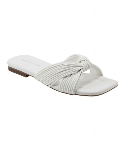 Women's Laury Casual Slip-on Strappy Flat Sandals White $38.00 Shoes