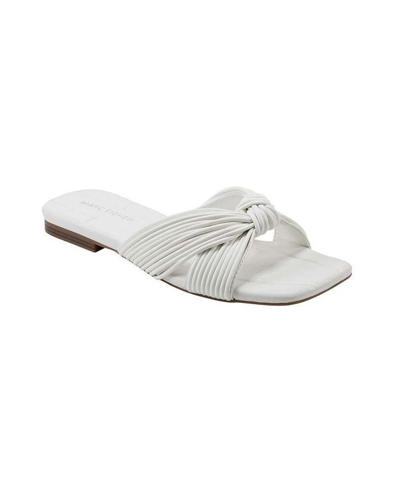 Women's Laury Casual Slip-on Strappy Flat Sandals White $38.00 Shoes