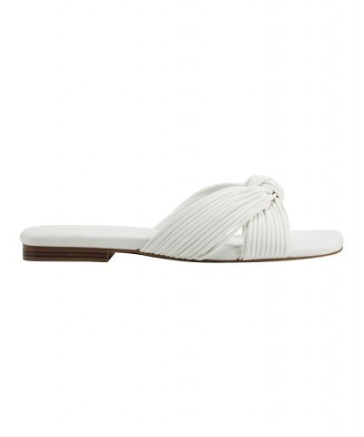 Women's Laury Casual Slip-on Strappy Flat Sandals White $38.00 Shoes