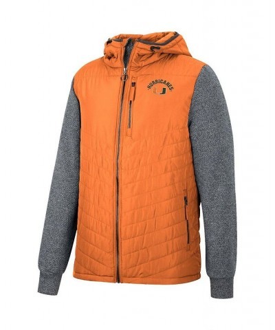 Men's Orange, Charcoal Miami Hurricanes Course Herringbone Full-Zip Hoodie $39.60 Jackets