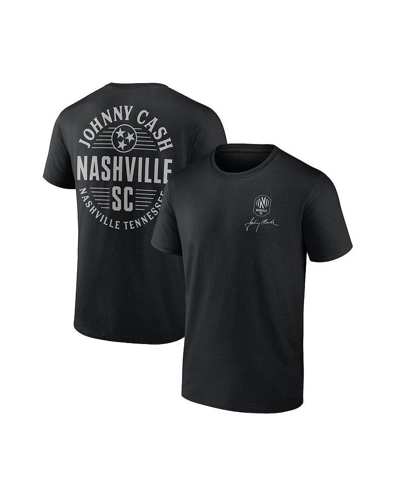 Men's Branded Black Nashville SC Johnny Cash Oval T-shirt $26.99 T-Shirts