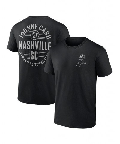 Men's Branded Black Nashville SC Johnny Cash Oval T-shirt $26.99 T-Shirts