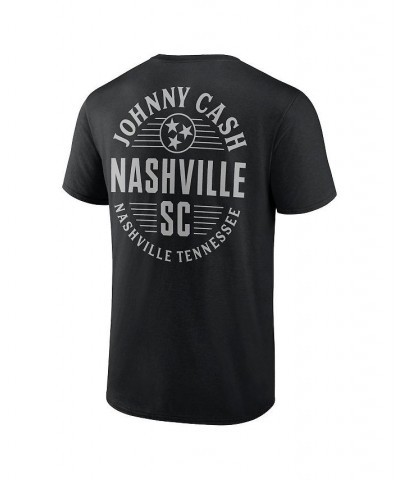 Men's Branded Black Nashville SC Johnny Cash Oval T-shirt $26.99 T-Shirts