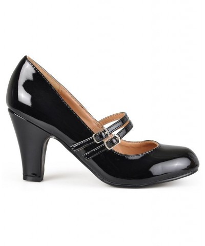 Women's Wendy Double Strap Heels Black $32.00 Shoes