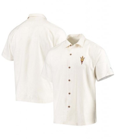 Men's White Arizona State Sun Devils Al Fresco Tropics Jacquard Button-Up Shirt $46.35 Shirts