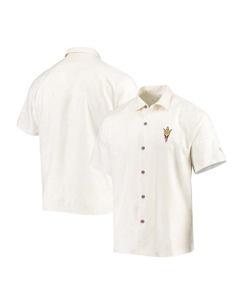 Men's White Arizona State Sun Devils Al Fresco Tropics Jacquard Button-Up Shirt $46.35 Shirts