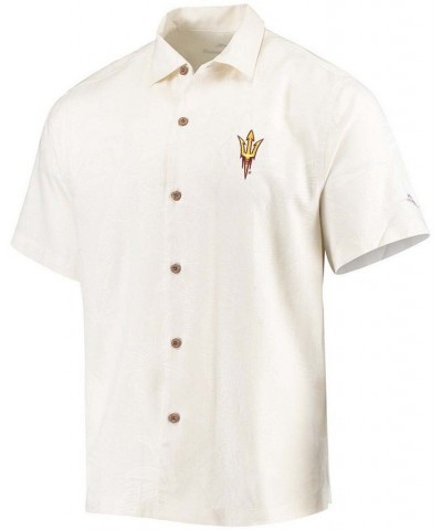 Men's White Arizona State Sun Devils Al Fresco Tropics Jacquard Button-Up Shirt $46.35 Shirts