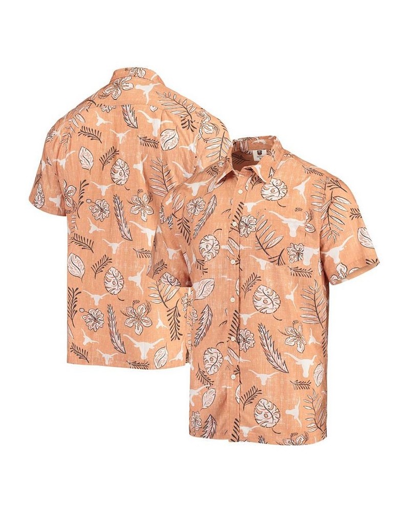 Men's Texas Orange Texas Longhorns Vintage-Like Floral Button-Up Shirt $38.24 Shirts