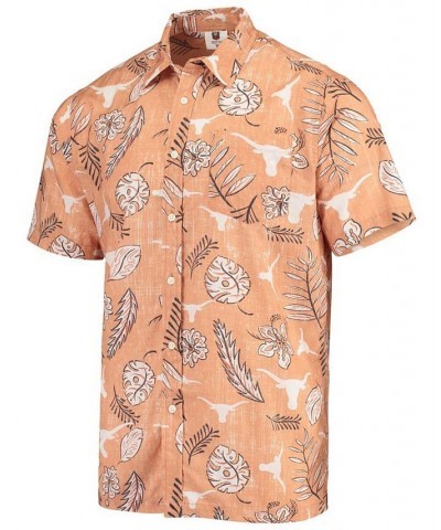 Men's Texas Orange Texas Longhorns Vintage-Like Floral Button-Up Shirt $38.24 Shirts