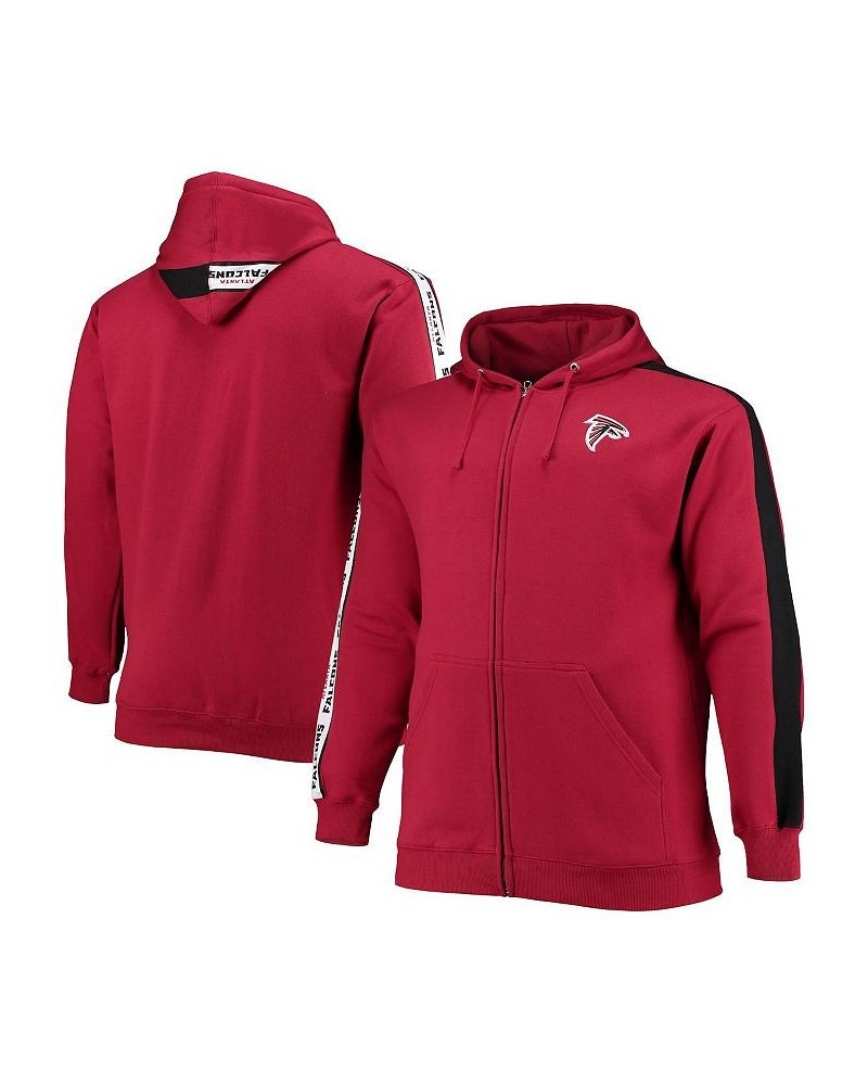 Men's Branded Red Atlanta Falcons Big and Tall Full-Zip Hoodie $37.22 Sweatshirt