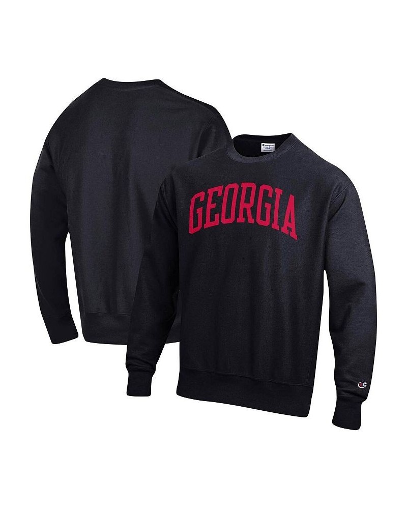 Men's Black Georgia Bulldogs Arch Reverse Weave Pullover Sweatshirt $38.25 Sweatshirt