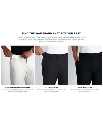 Men's Big & Tall Premium No Iron Khaki Classic-Fit Pleated Hidden Expandable Waistband Pants Black $27.50 Pants