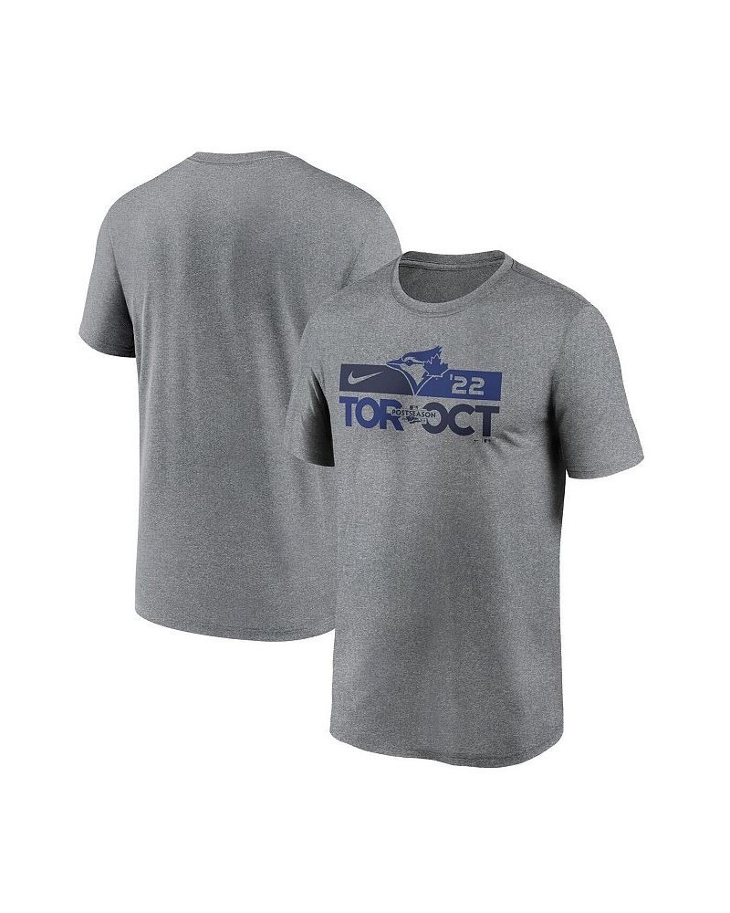 Men's Heather Charcoal Toronto Blue Jays 2022 Postseason T-shirt $28.59 T-Shirts