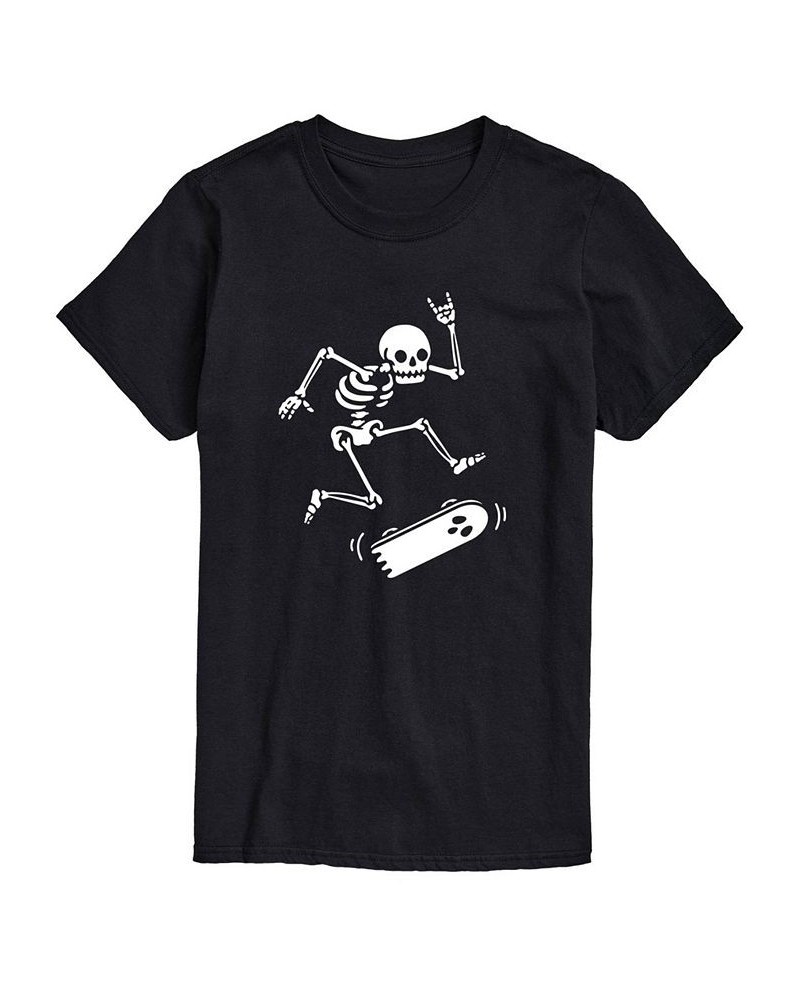 Men's Skateboarding Skeleton Classic Fit T-shirt Black $18.89 T-Shirts