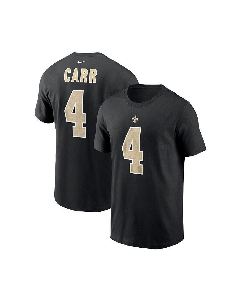 Men's Derek Carr Black New Orleans Saints Player Name and Number T-shirt $23.50 T-Shirts