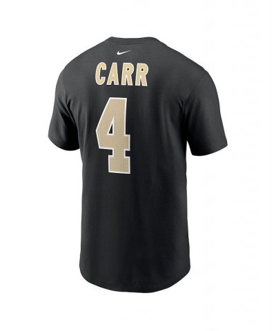 Men's Derek Carr Black New Orleans Saints Player Name and Number T-shirt $23.50 T-Shirts