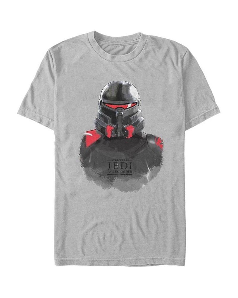 Star Wars Men's Jedi Fallen Order Purge Trooper Portrait Sketch T-shirt Silver $18.54 T-Shirts