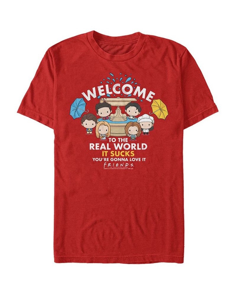 Men's Friends Friends Fountain Squad Short Sleeve T-shirt Red $19.59 T-Shirts